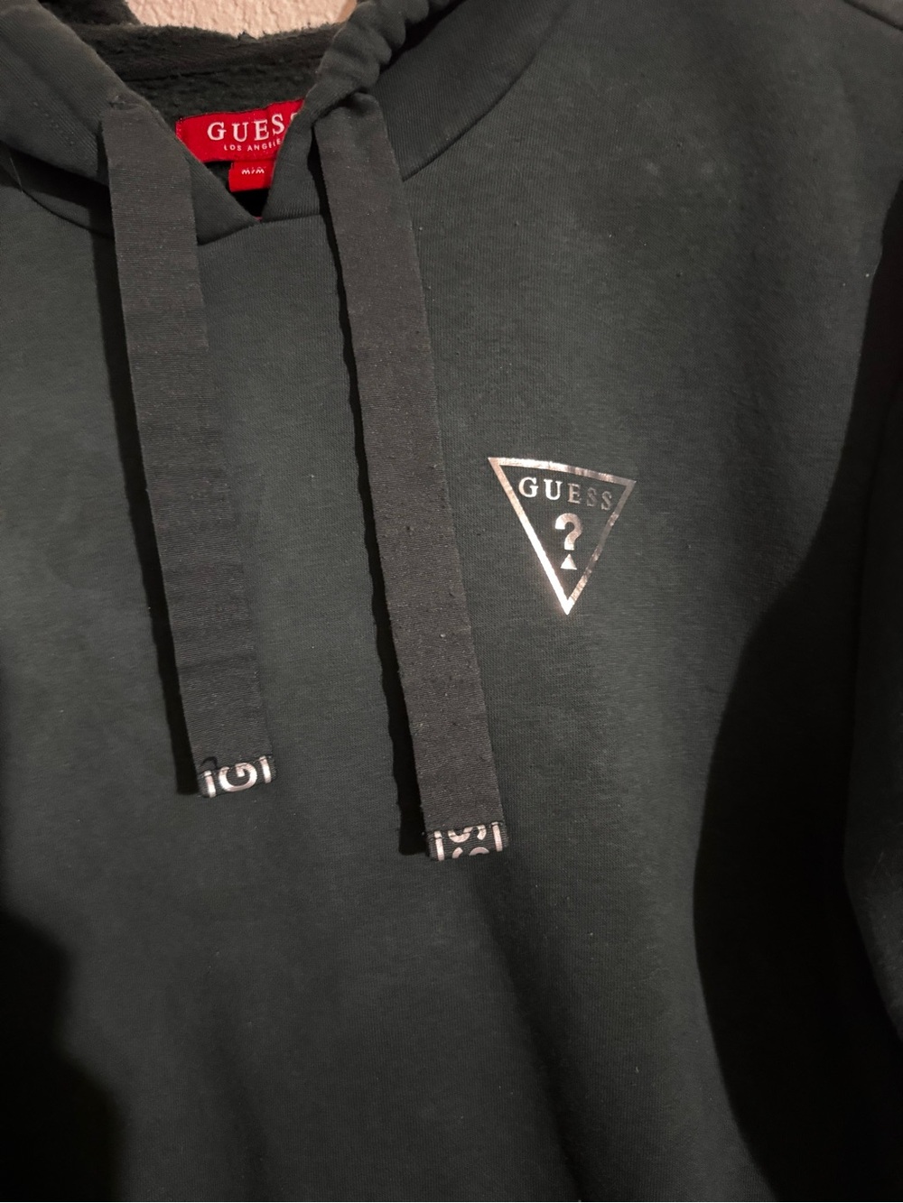 GUESS Men's Hooded Sweatshirt with Silver Logo
